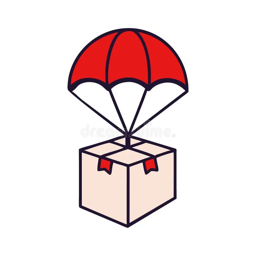 Special Delivery Package with Parachute Stock Vector - Illustration of