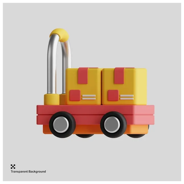 Premium PSD | 3d package dolly icon