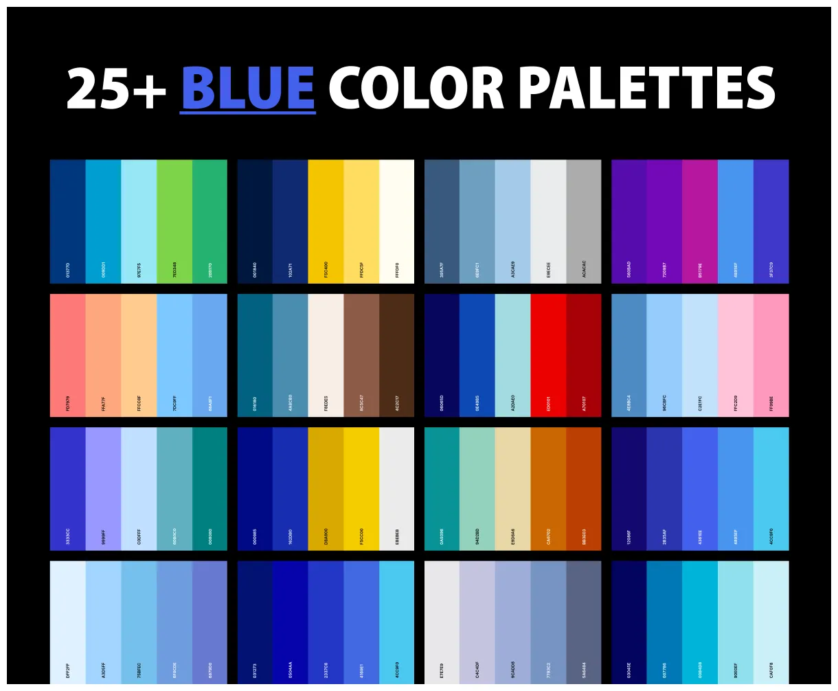 27 best blue color palettes with names & hex codes creativebooster
