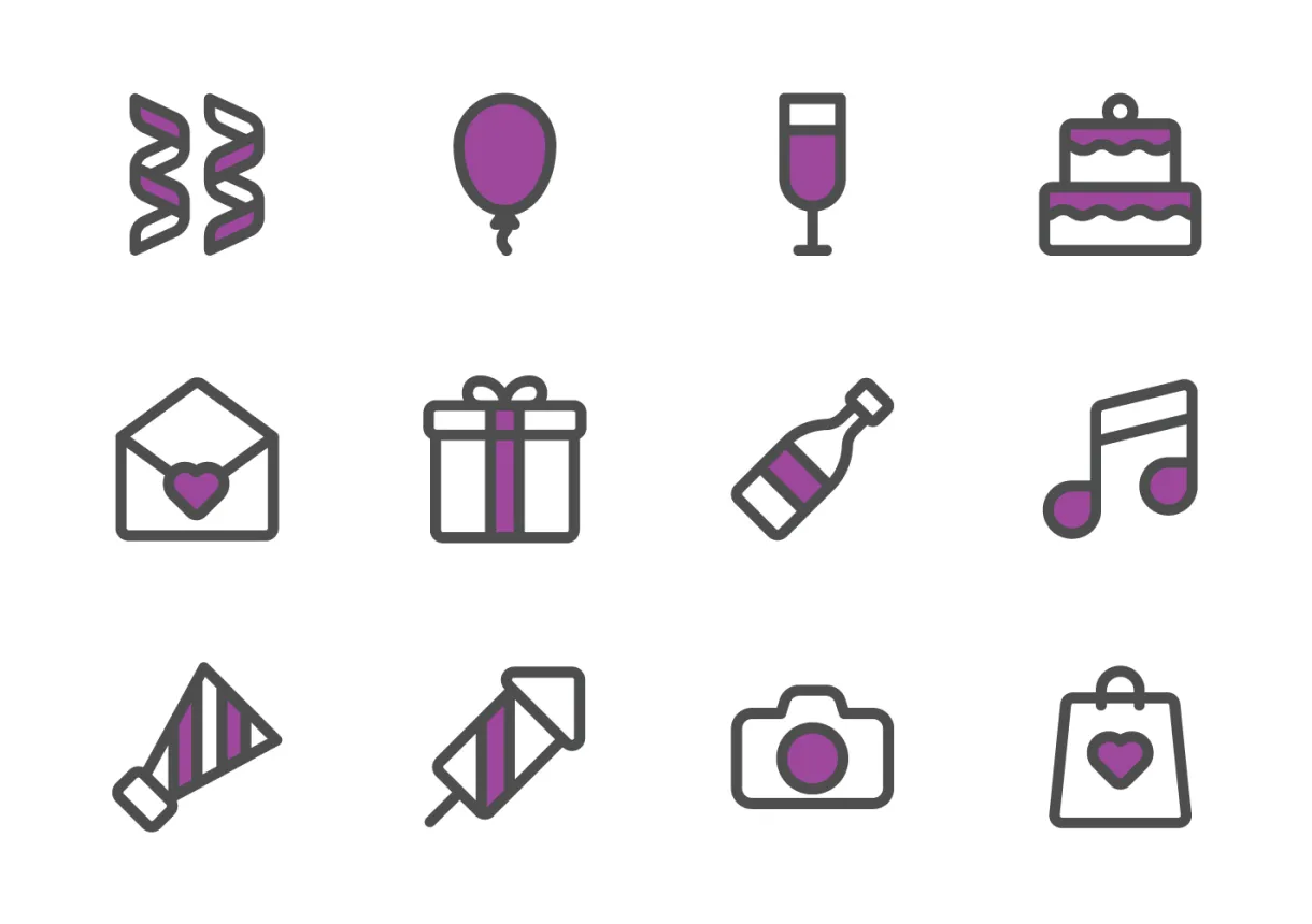 Party icons 154751 vector art at vecteezy