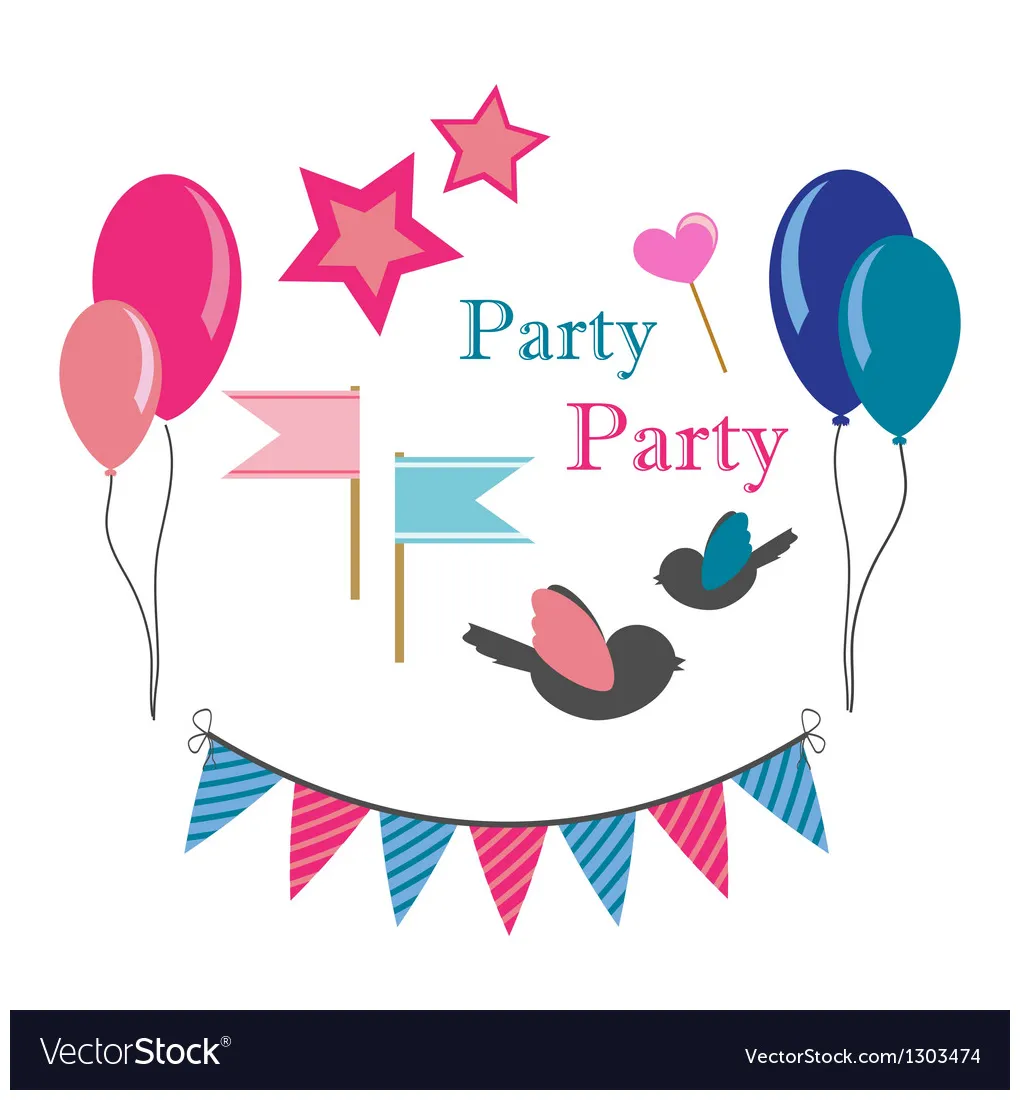 Set icons for party vector vectorstock