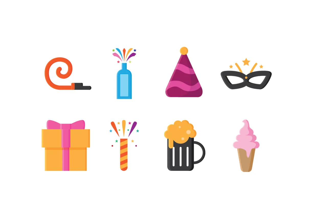Free party icons 136444 vector art at vecteezy