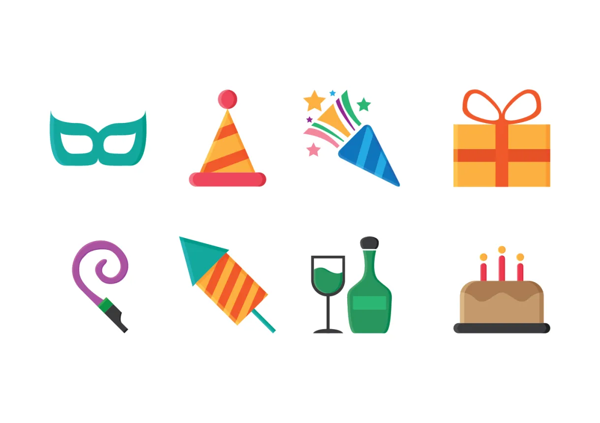 Free party icons 136443 vector art at vecteezy