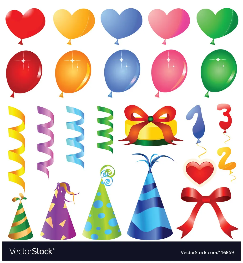 Party icons vector vectorstock
