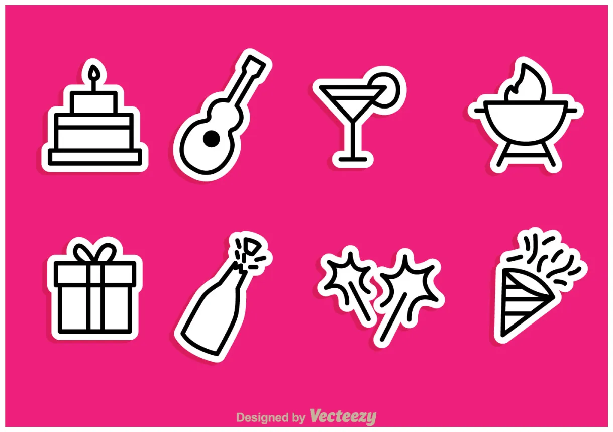 Vector party icons 96856 vector art at vecteezy