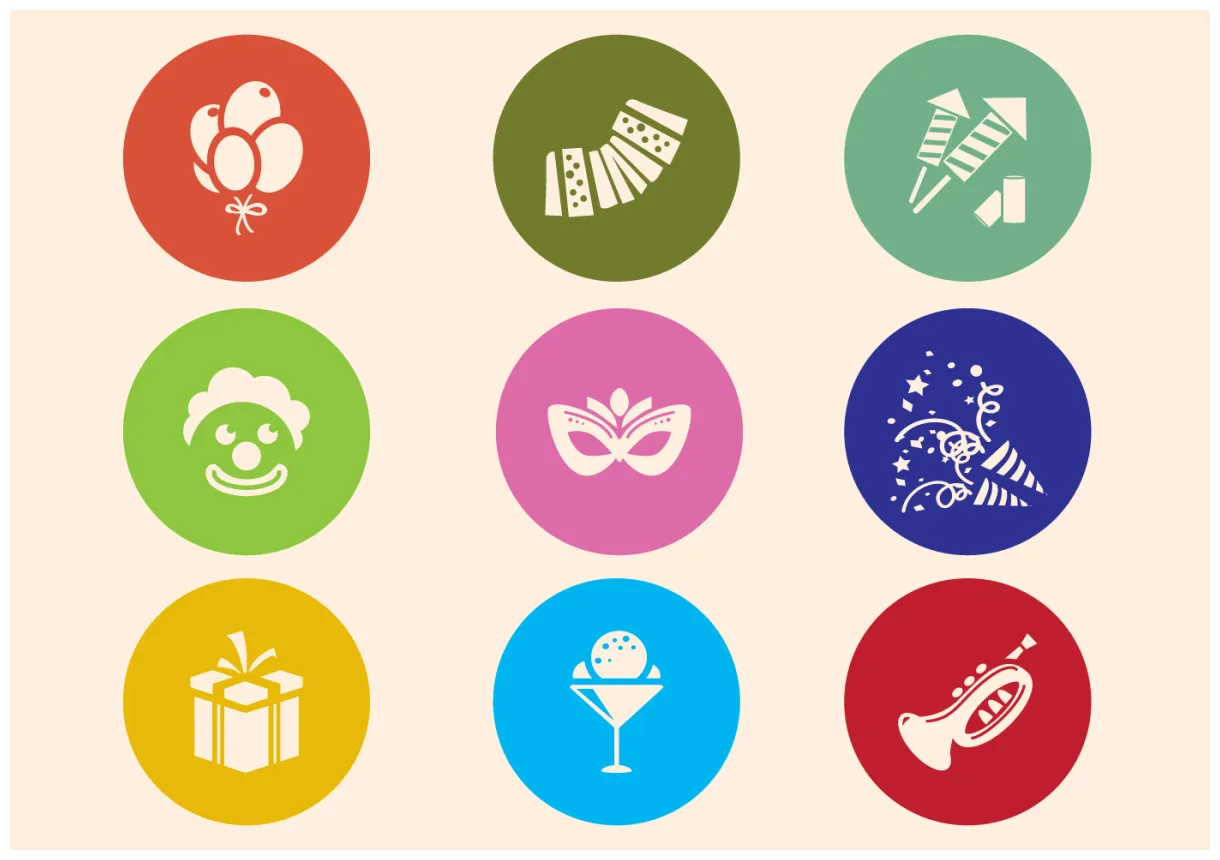 Party icons 101099 vector art at vecteezy