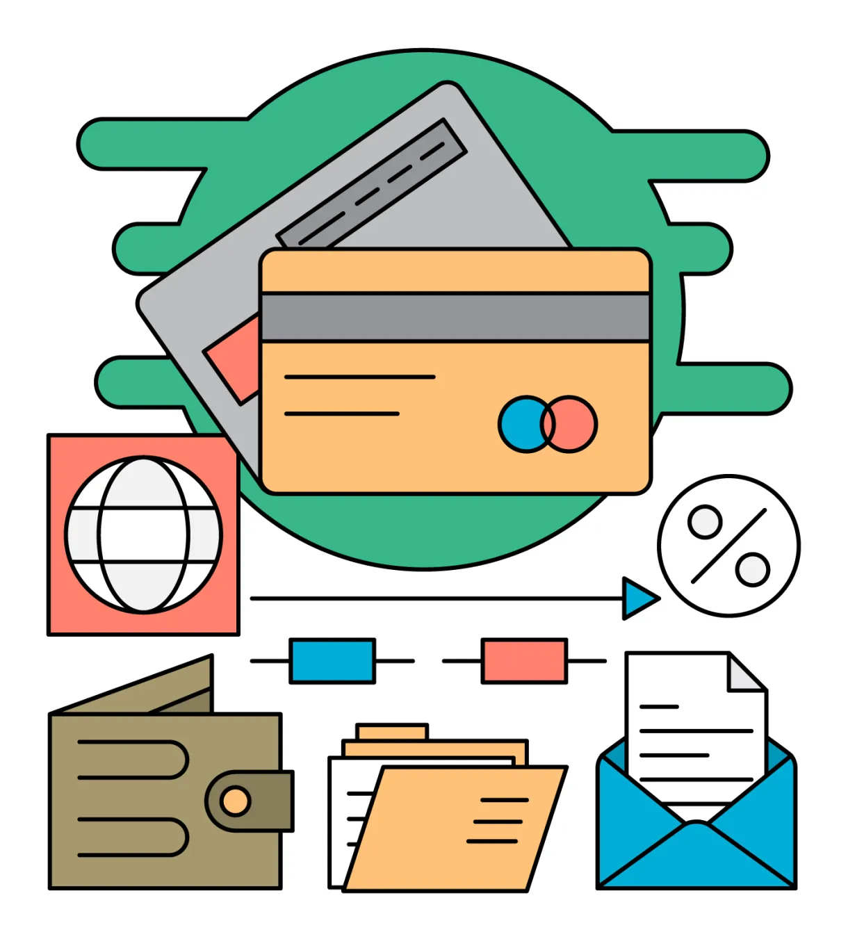 Linear payment icons 170724 vector art at vecteezy