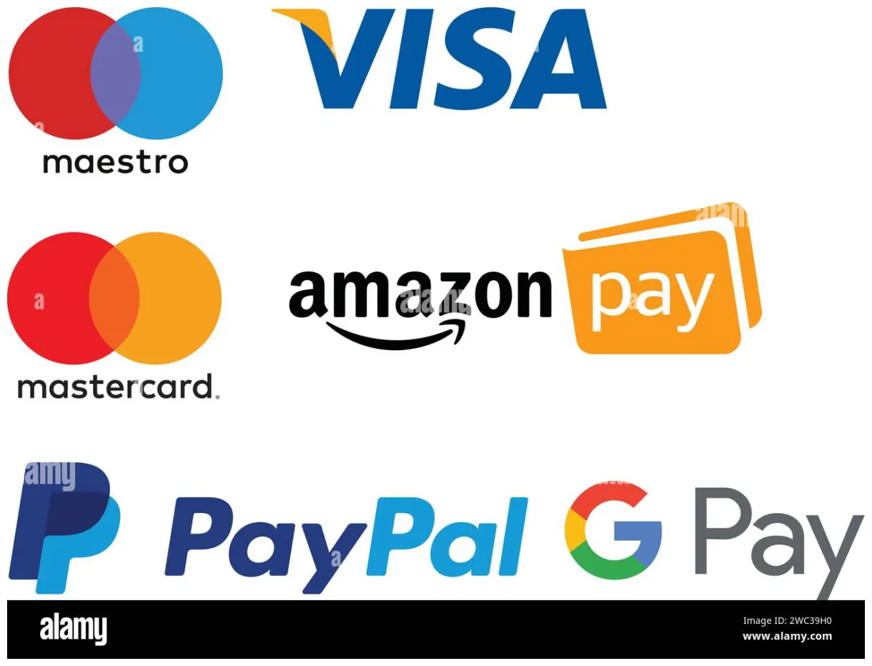 Paypal Logo Vector Mastercard; Visa; Maestro; PayPal; Amazon; Discover