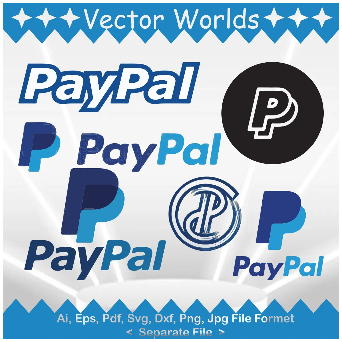 Paypal logo svg vector design masterbundles