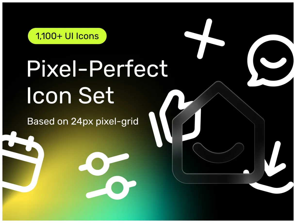 Pixel-perfect icon set 1,100+ ui icons uibundle