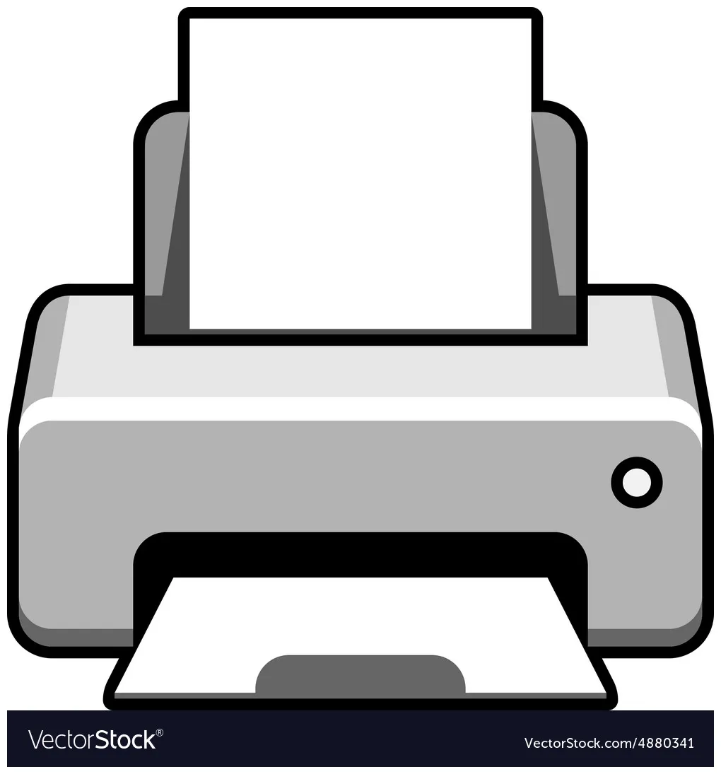 Realistic printer icon vector