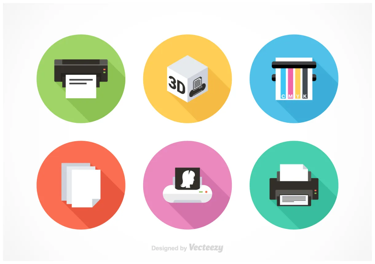 Printer equipment vector icons 105737 vector art at vecteezy