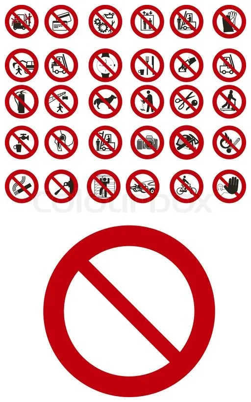 At vectorified collection of prohibition