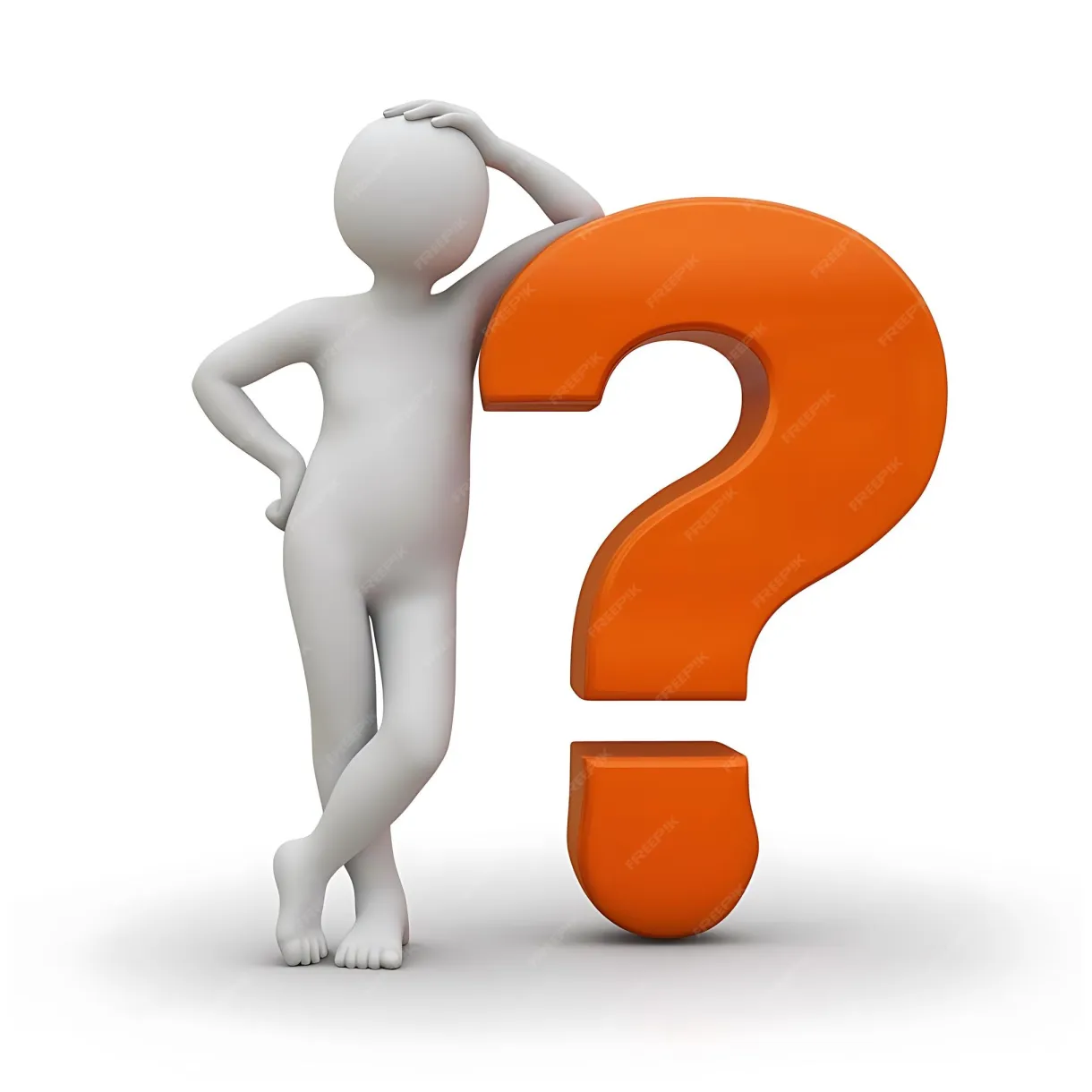 A 3drendered figure white and featureless standing next to a large