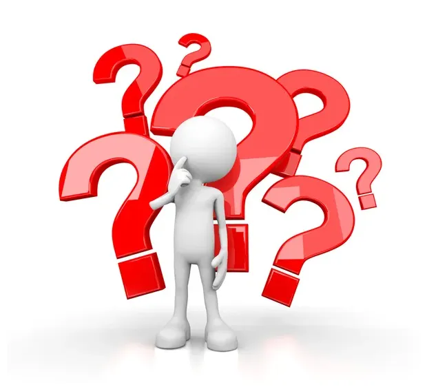 White 3d human many questions — © onypix #38771159