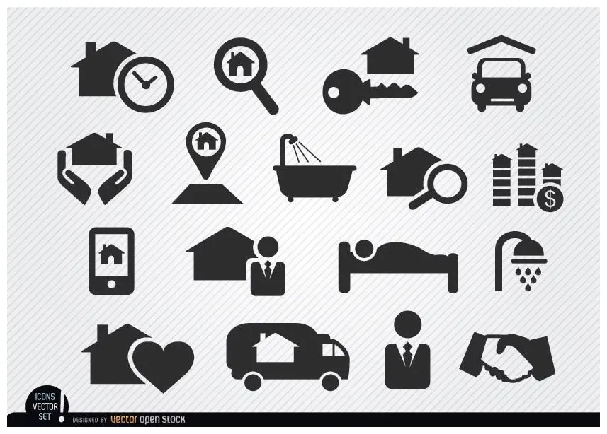Real estate selling process icons vector download