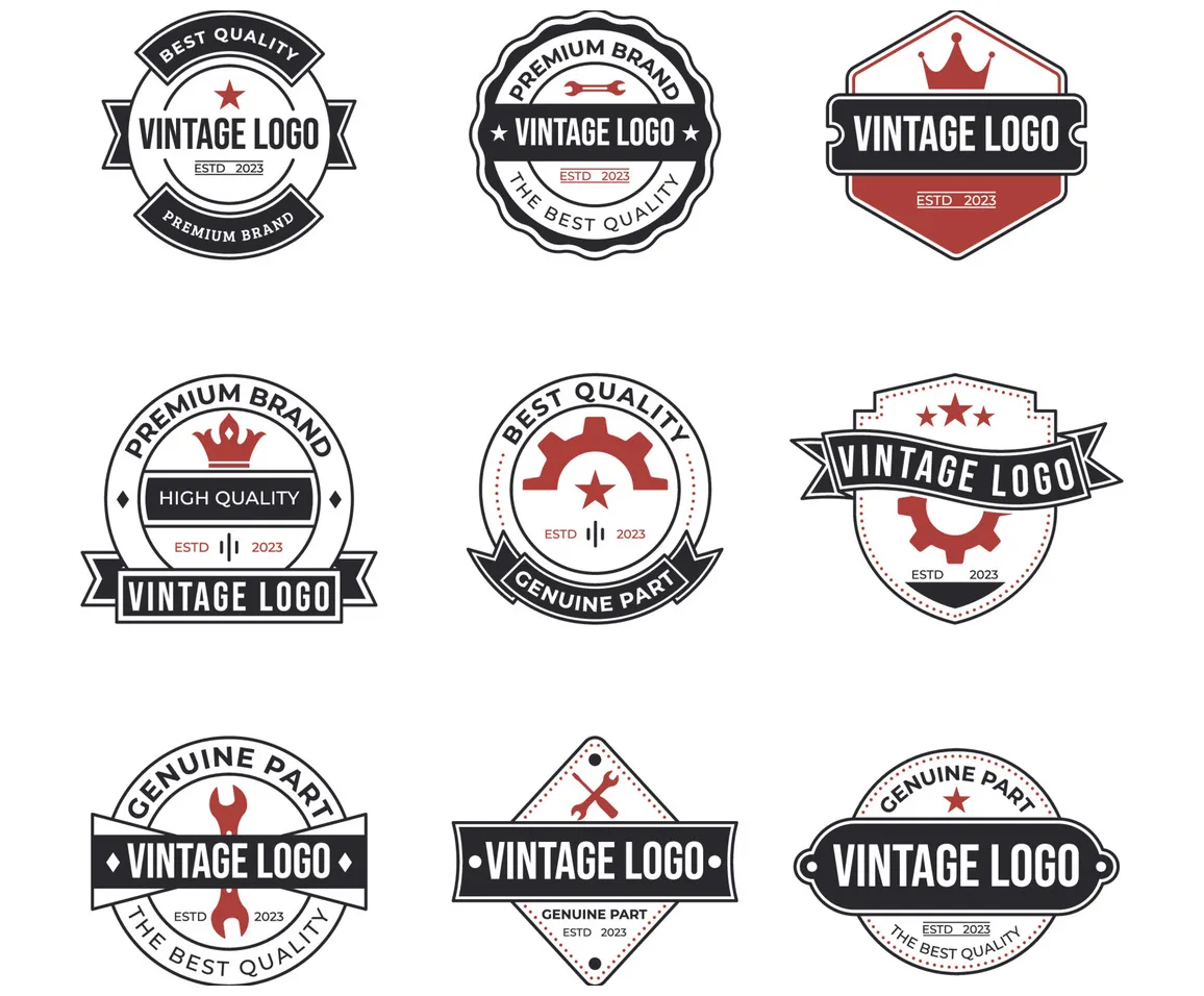Set of Retro Logos | FreeVectors