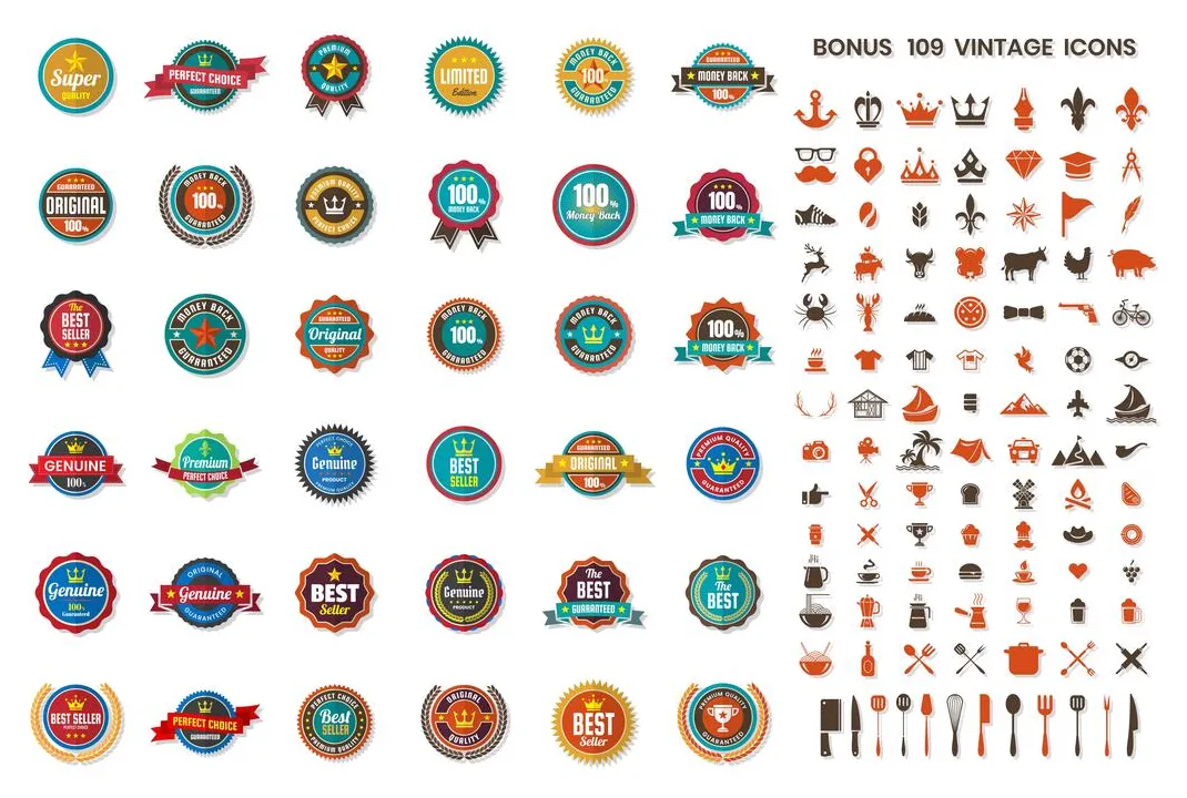 Retro Logo Elements Vector Art, Icons, and Graphics for Free Download
