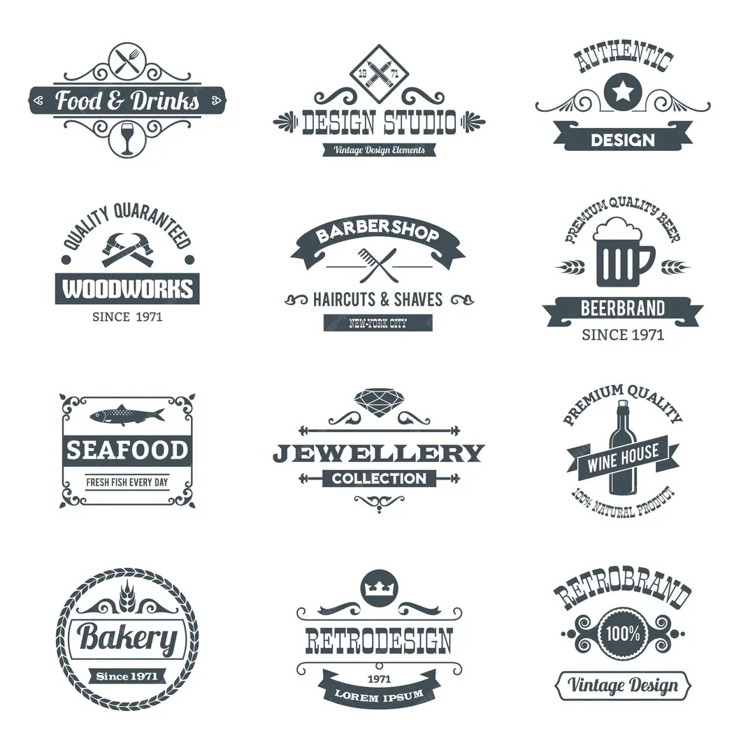 Free Vector | Retro logo set