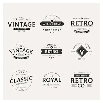 Free Vector | Retro logos collection