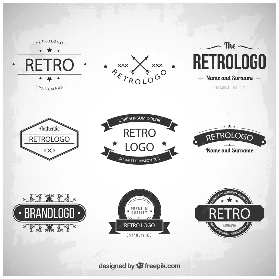 Free Vector | Retro logos collection