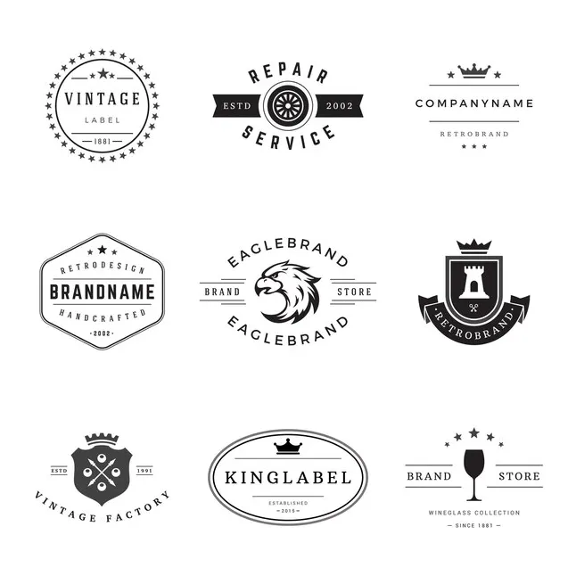Free Vector | Retro logos collection