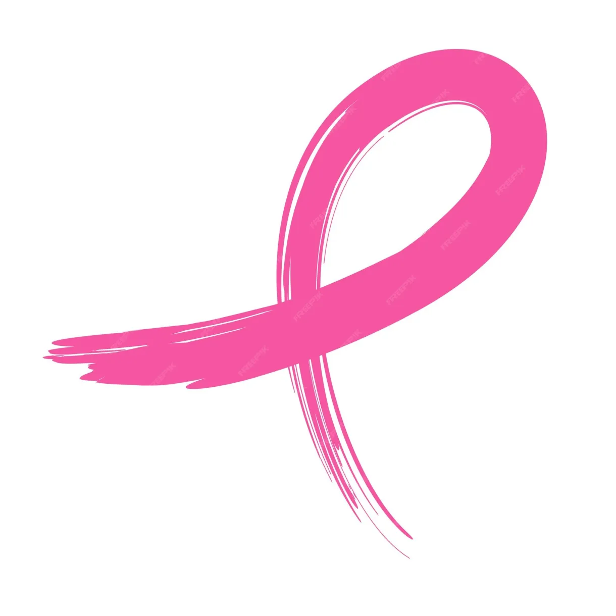 Premium vector pink ribbon, breast cancer awareness, grunge style