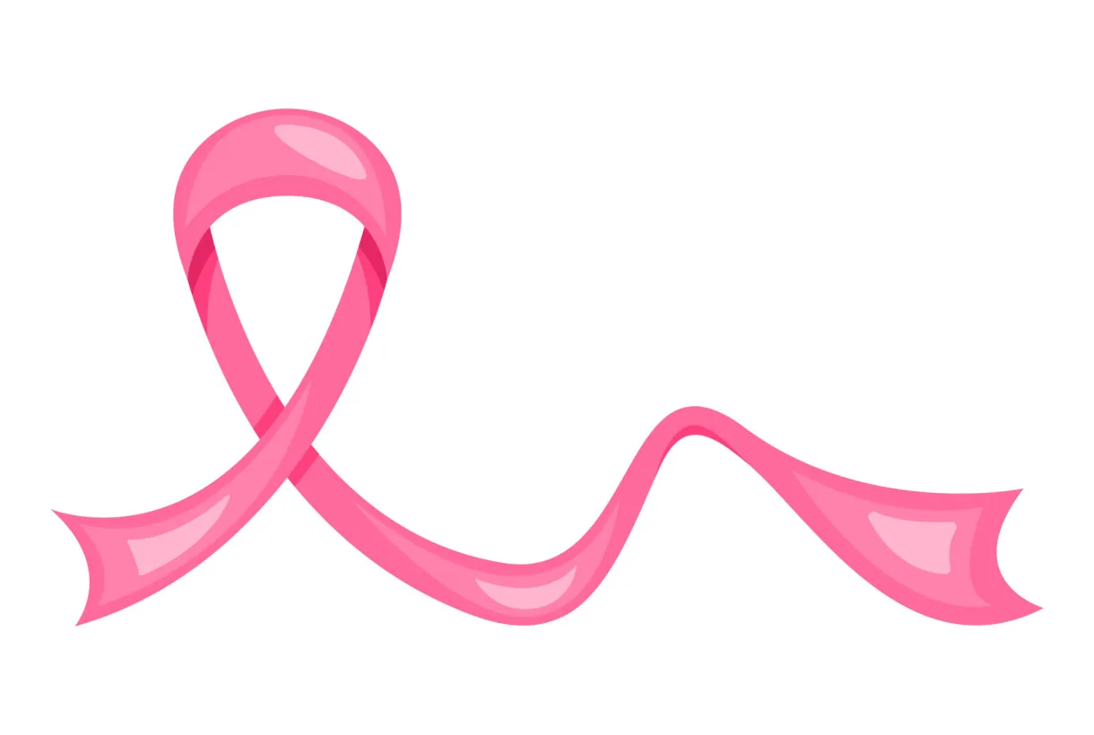 Breast cancer awareness month design, pink ribbon. vector illustration