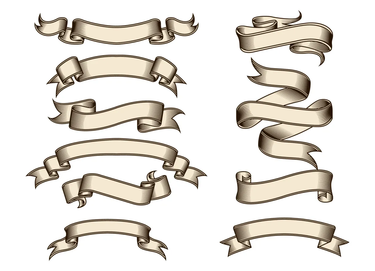 Vintage ribbon banner template. old banner illustration fit for title