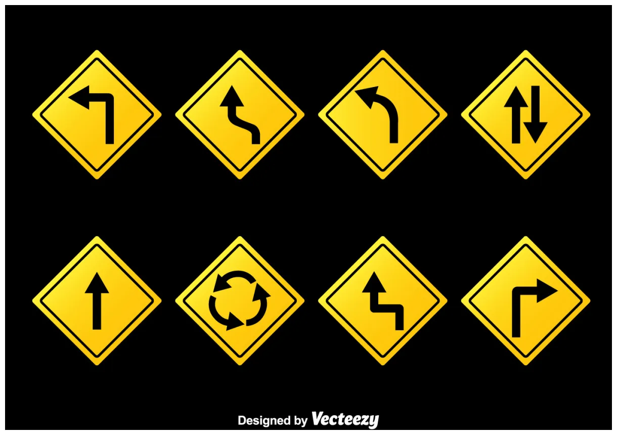 Road signs collection vector 116585 vector art at vecteezy