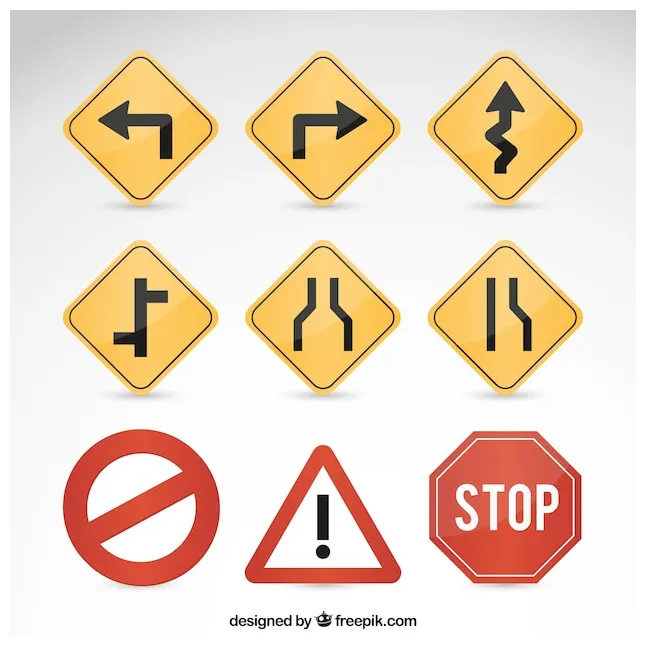 Premium vector road signs