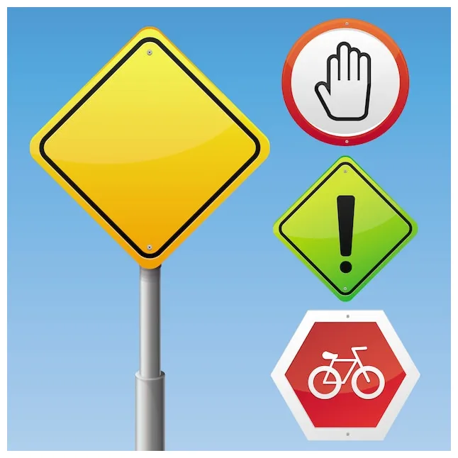 Premium vector vector road signs set