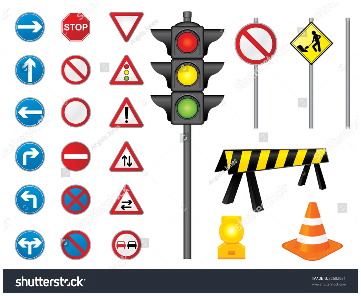 Vector road signs collection stock vector 32682931
