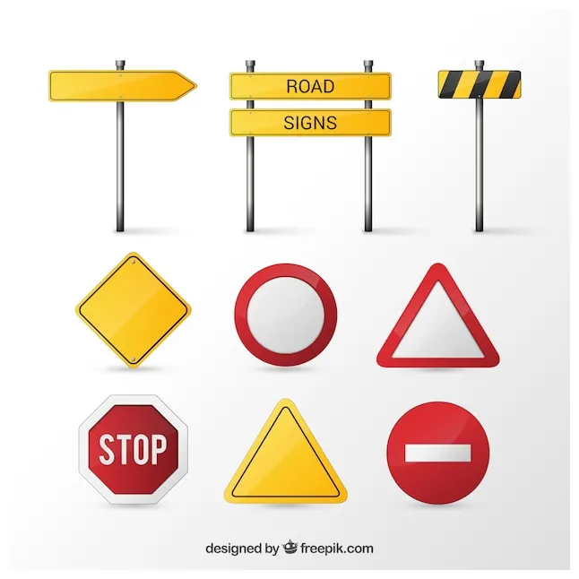 Premium vector road signs