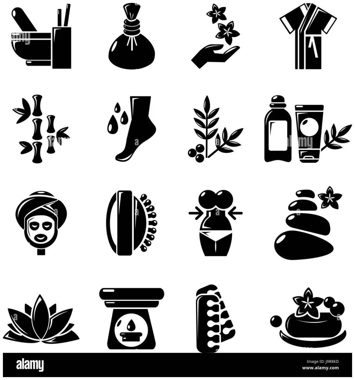 Spa set, simple style stock vector & art alamy