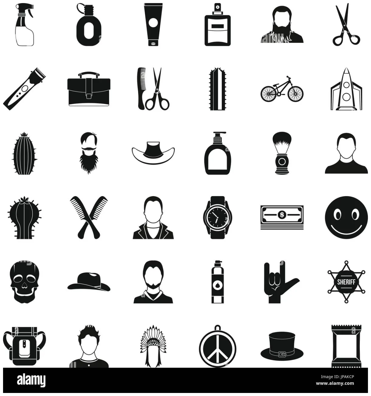 Hair set, simple style stock vector & art alamy