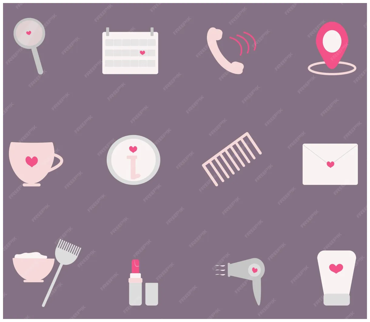 Premium vector beauty salon set of icons