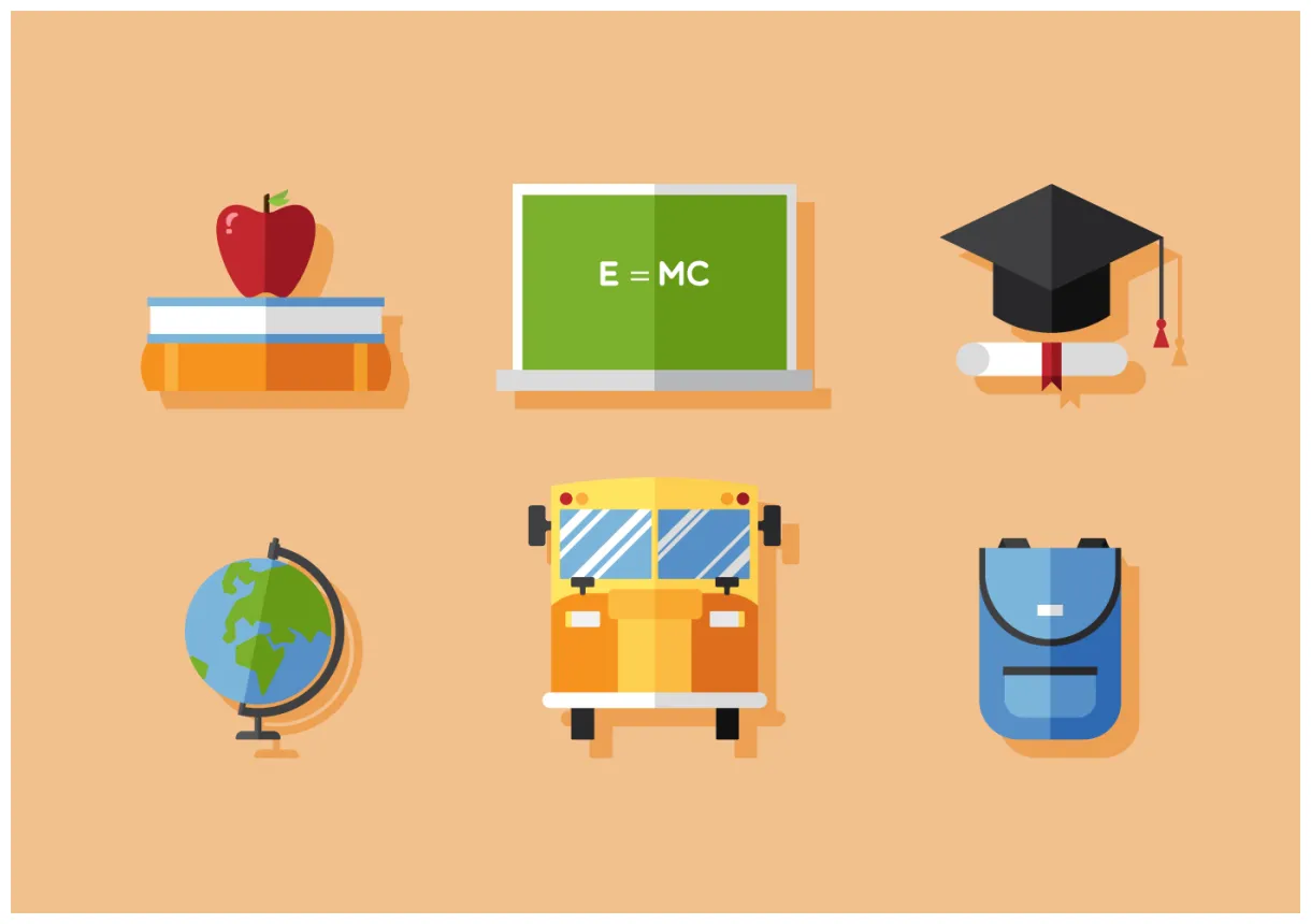 Vector school icon set 116736 vector art at vecteezy