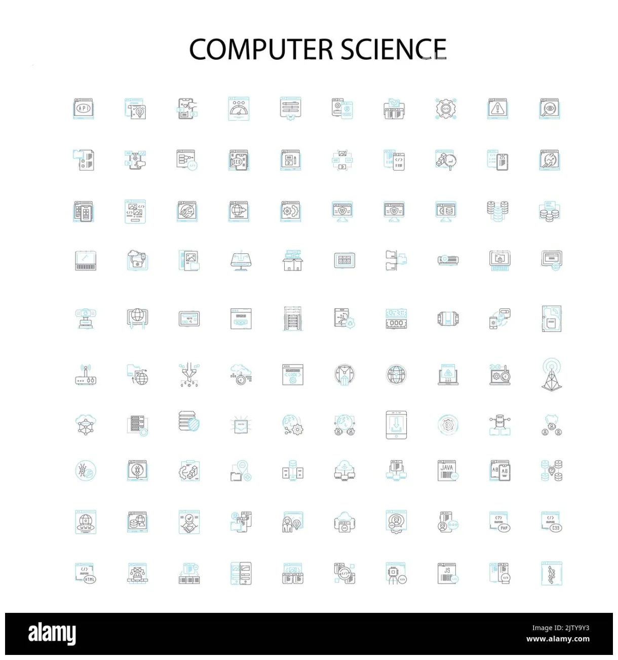Computer , signs, outline symbols, concept linear