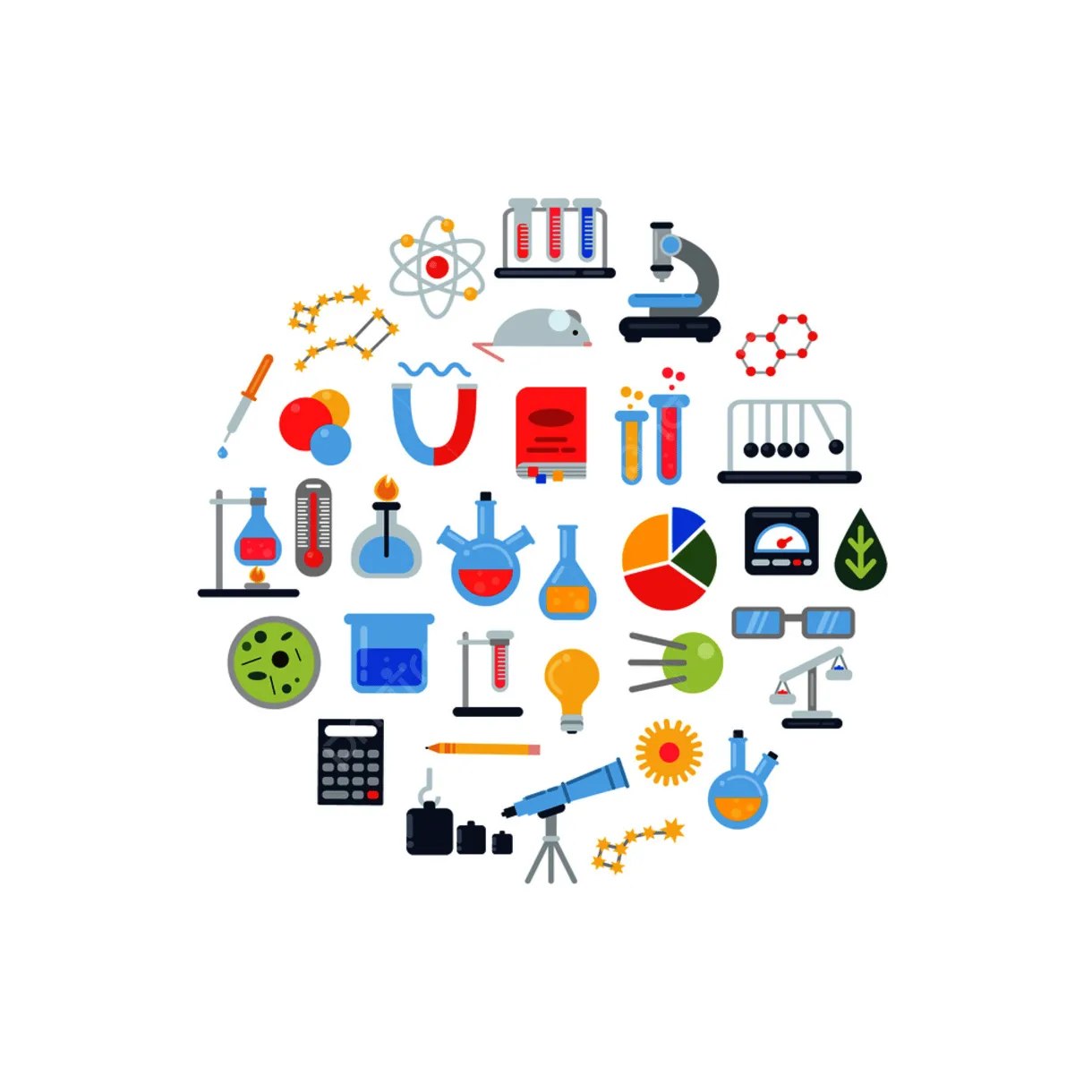 Flat style illustration vector art png, vector flat style science