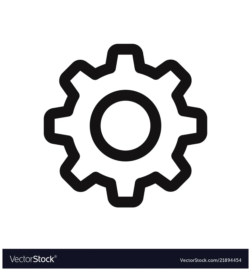 Settings icon vector vectorstock printable coloring page