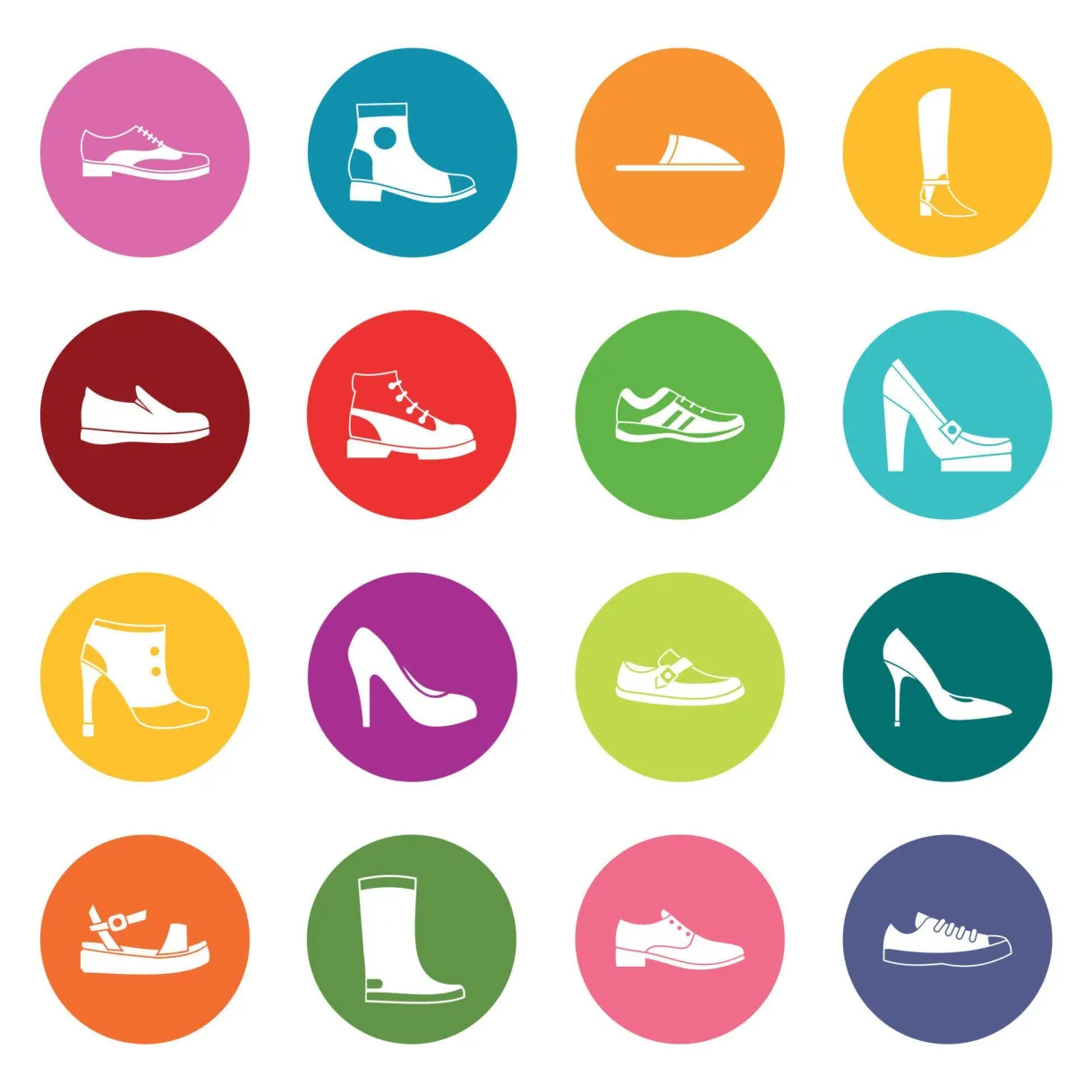 Shoe icons many colors set 9018983 Vector Art at Vecteezy