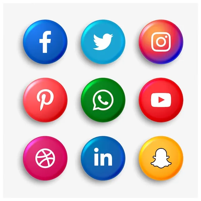 Free vector social media logo buttons set