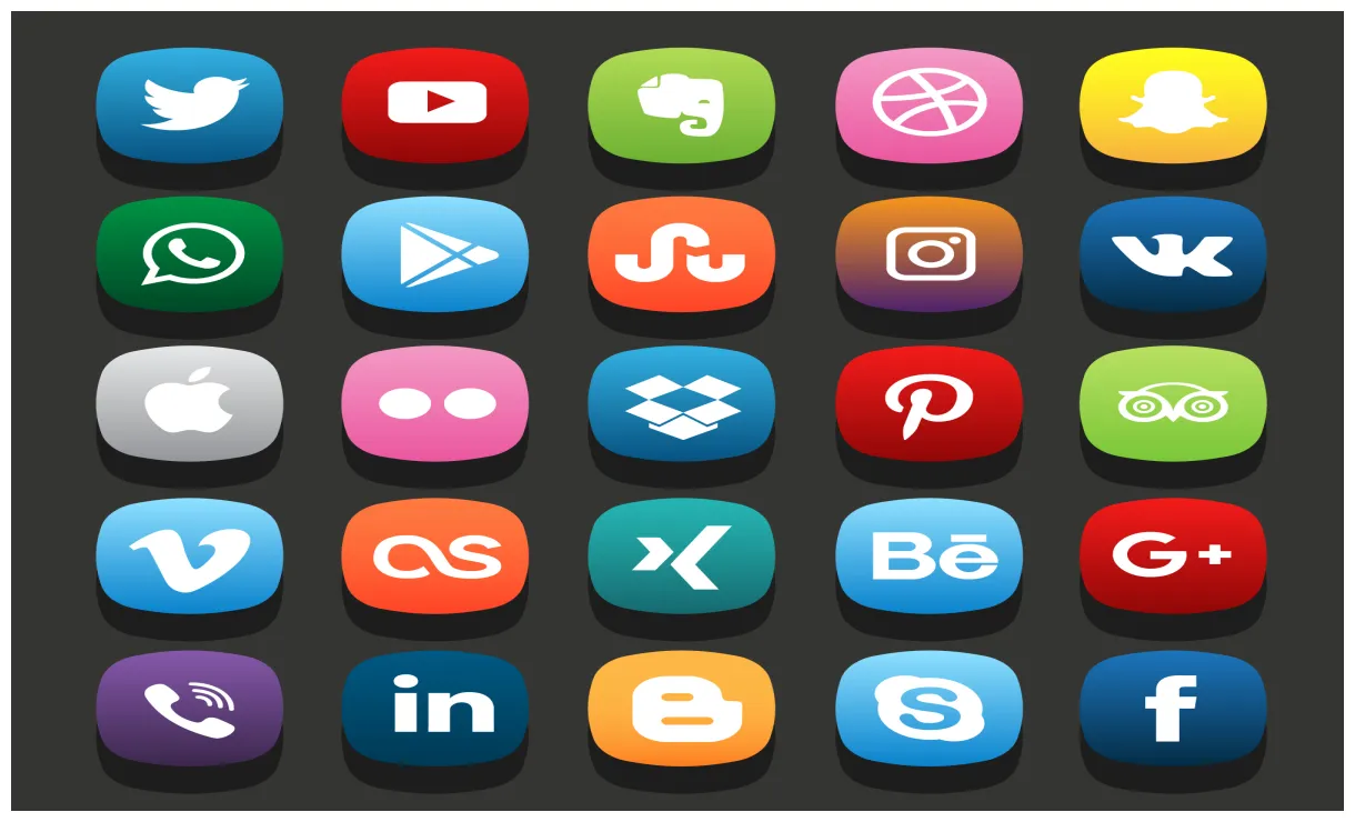 Flat social media icon 212880 vector art at vecteezy