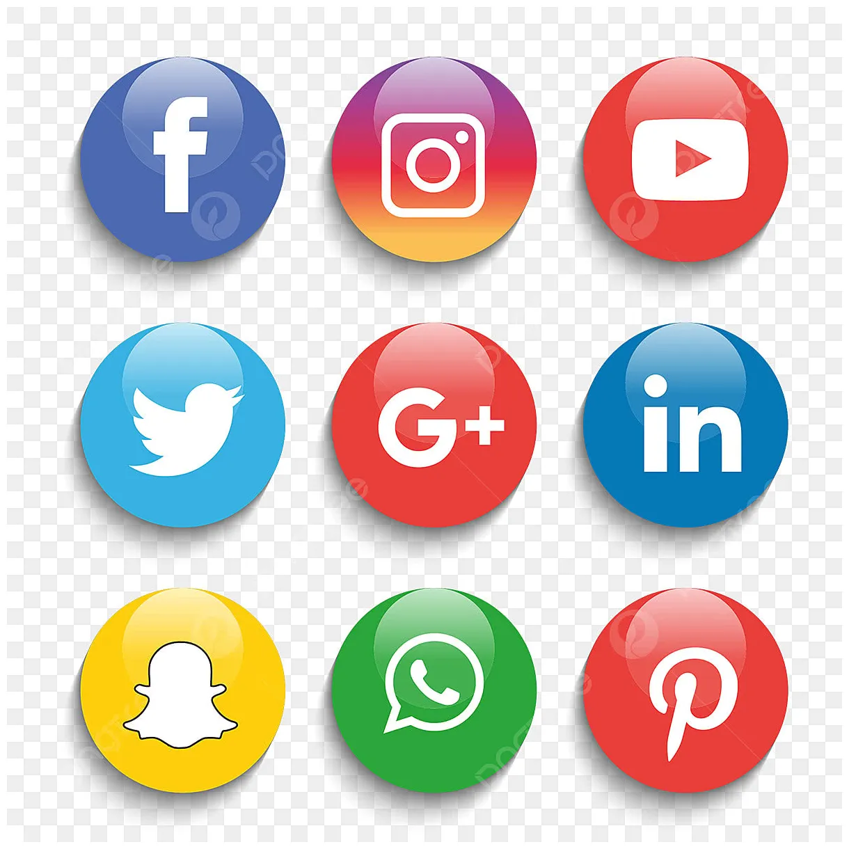 Set social media vector art png, set logo vector