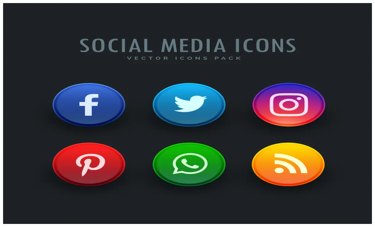 Pack in button style download free vector art