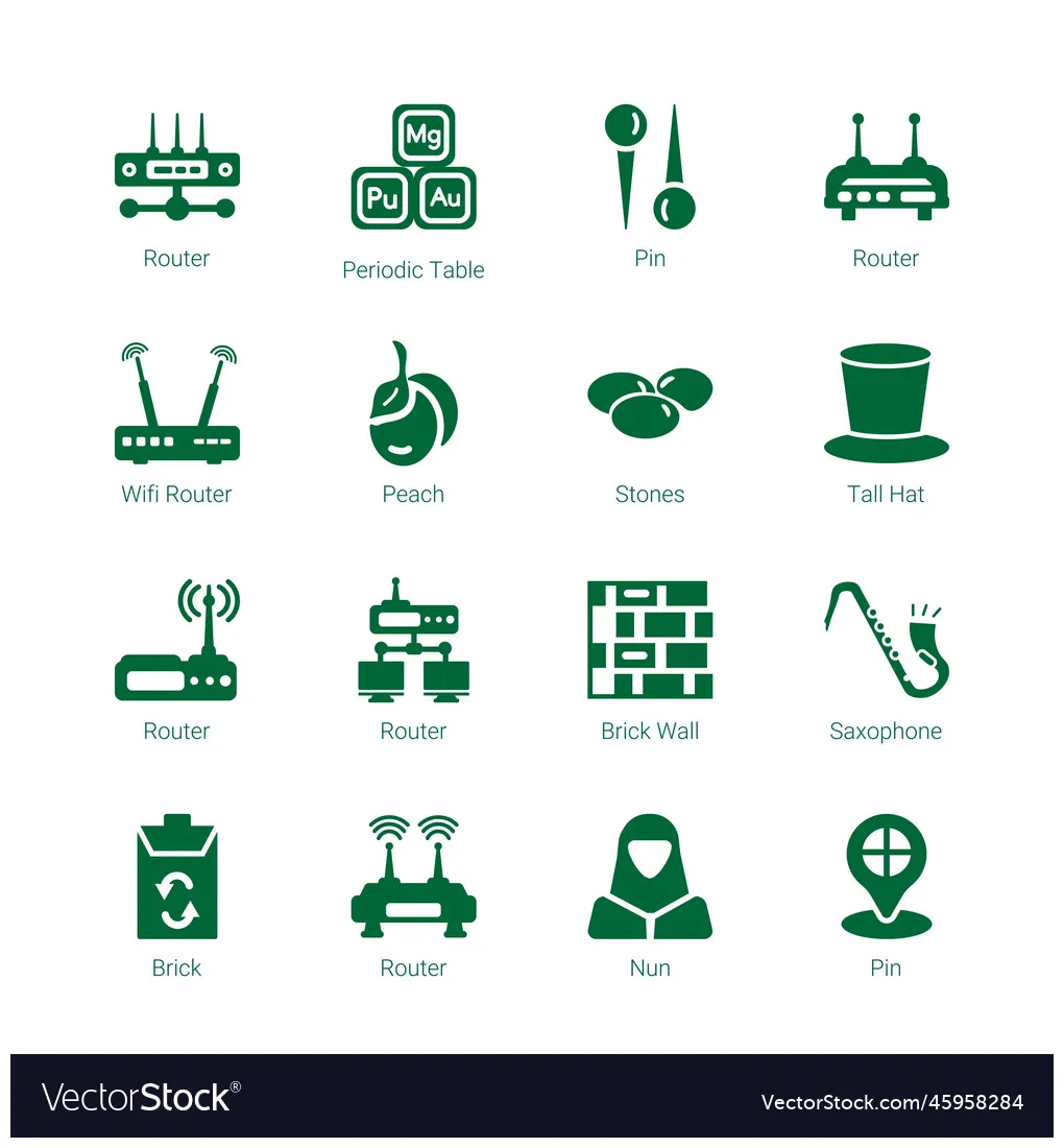 Solid icons vector vectorstock