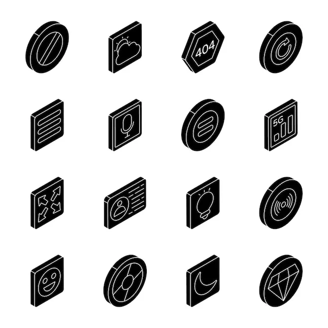 Premium vector set of solid icons