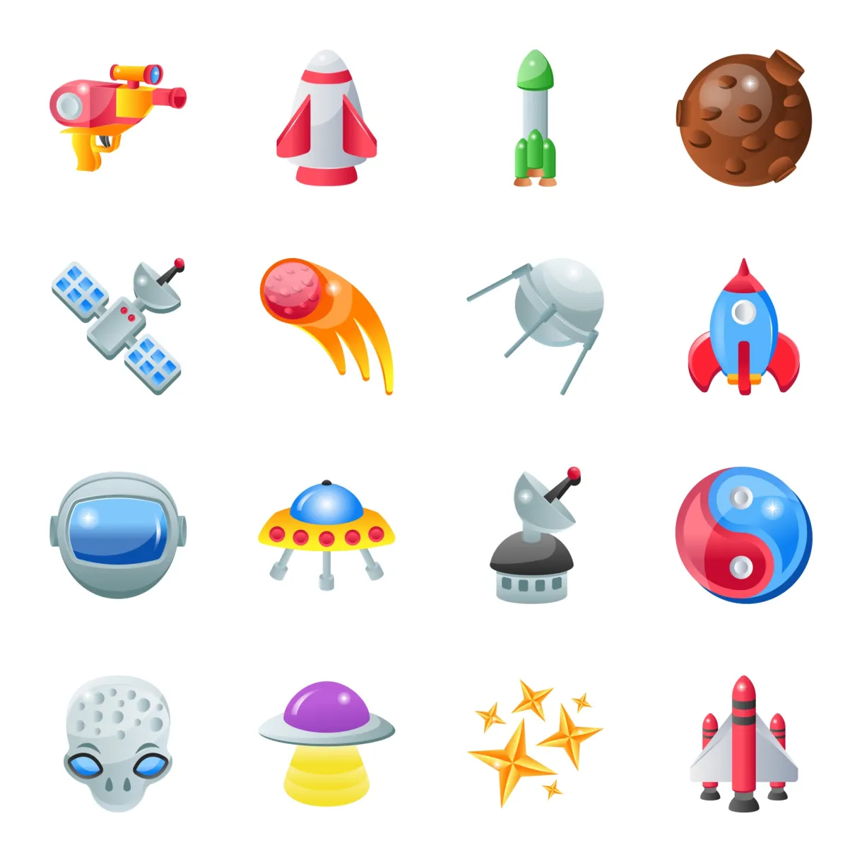 Set of Space Icons 2465825 Vector Art at Vecteezy