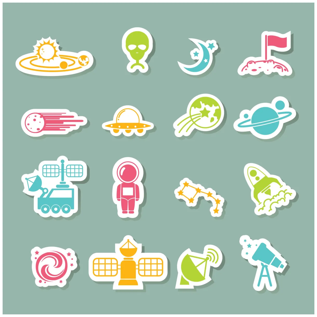 Space icons set 3116317 Vector Art at Vecteezy